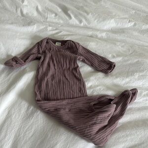 Ribbed Long Sleeve Baby Gown